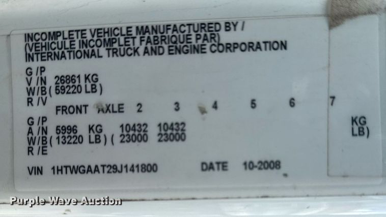 image for item DS3805 2009 International 7400 dump truck