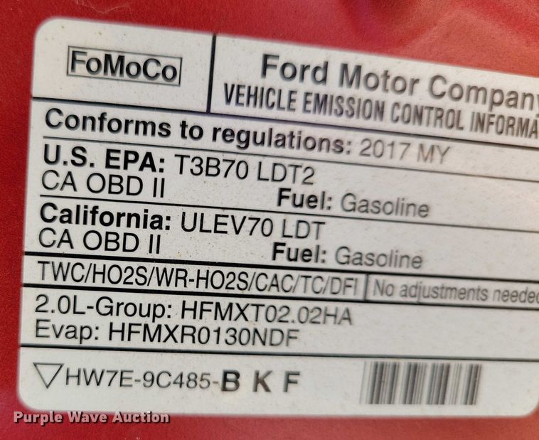 image for item DX7144 2017 Lincoln MKC SUV