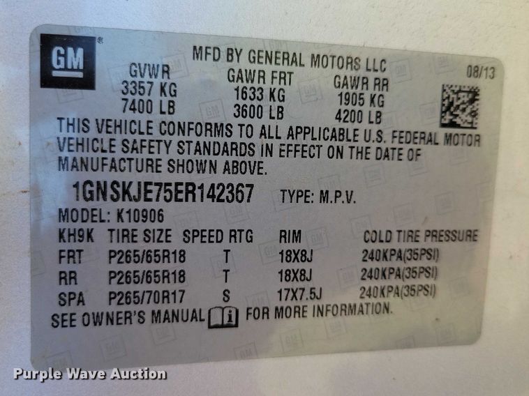 image for item DX7146 2014 Chevrolet Suburban SUV