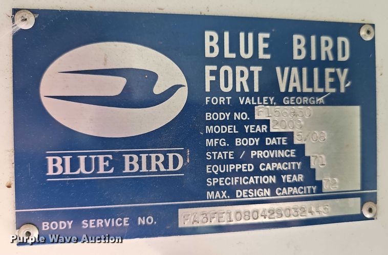 image for item EB8162 2009 Blue Bird All American school bus