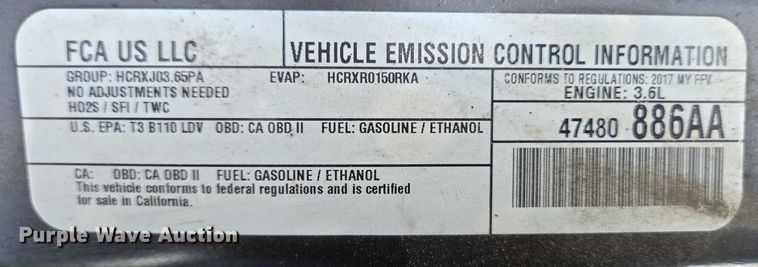 image for item EC4322 2017 Dodge Grand Caravan handicap accessible van