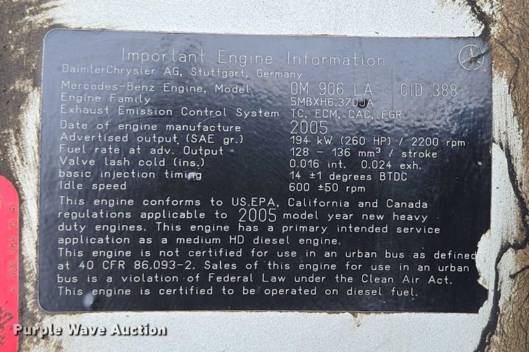 image for item ED2122 2007 Freightliner FS65 school bus