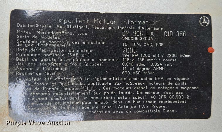 image for item ED2122 2007 Freightliner FS65 school bus