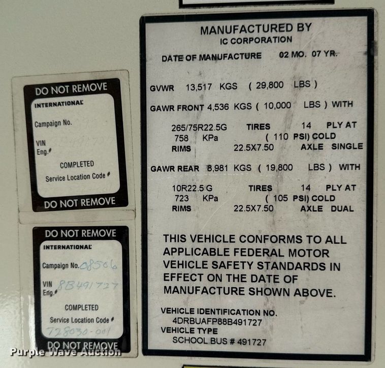image for item ED4282 2008 IC CE200 school bus