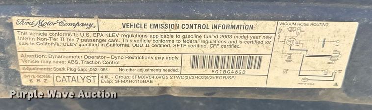 image for item ED4319 2003 Ford Crown Victoria Police Interceptor 