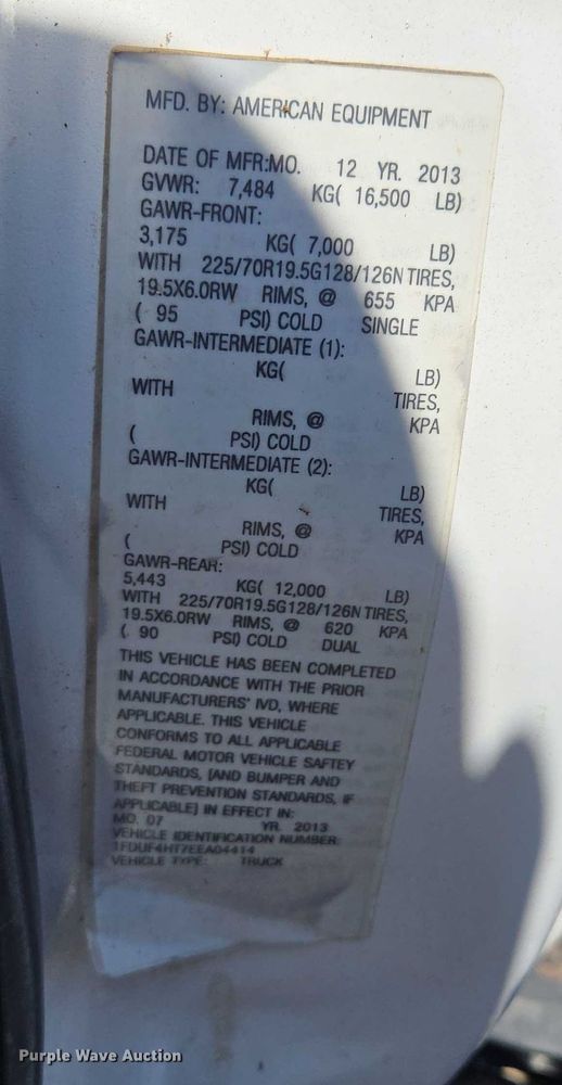 image for item EF1620 2014 Ford F450 Super Duty XL dump truck