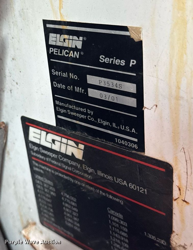 image for item EF2093 2001 Elgin Pelican Series P street sweeper truck