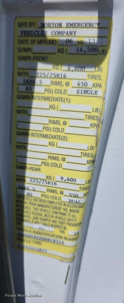 image for item EF3590 2013 Ford E450 ambulance