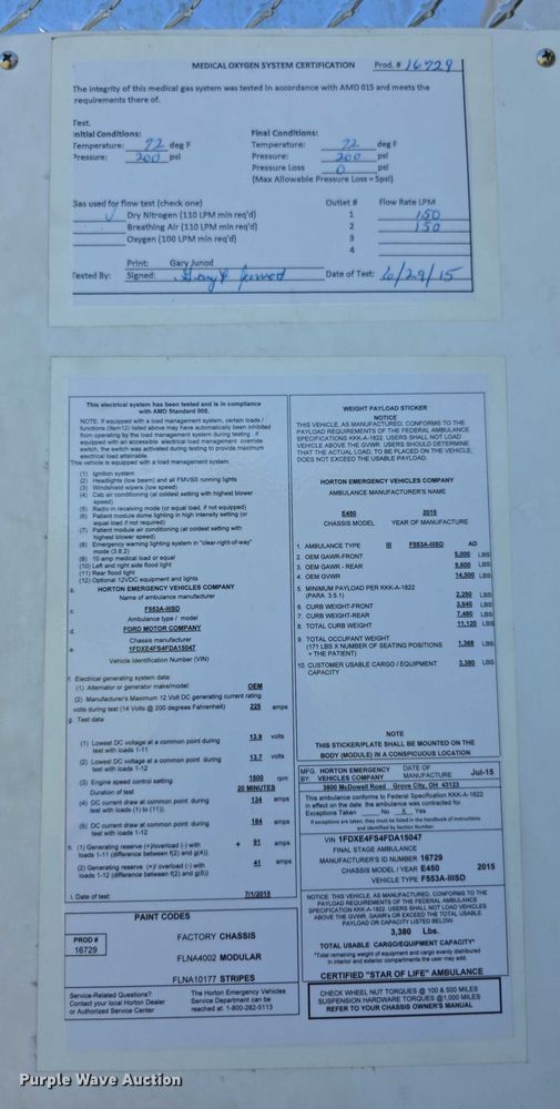 image for item EF3592 2015 Ford E450 ambulance