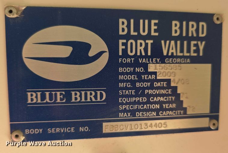 image for item EF3627 2009 Blue Bird Vision school bus