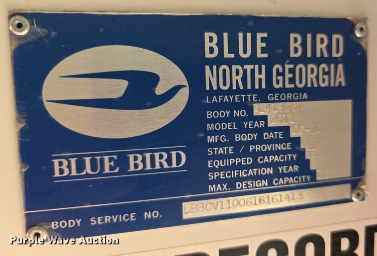 image for item EF3628 2011 Blue Bird Vision school bus