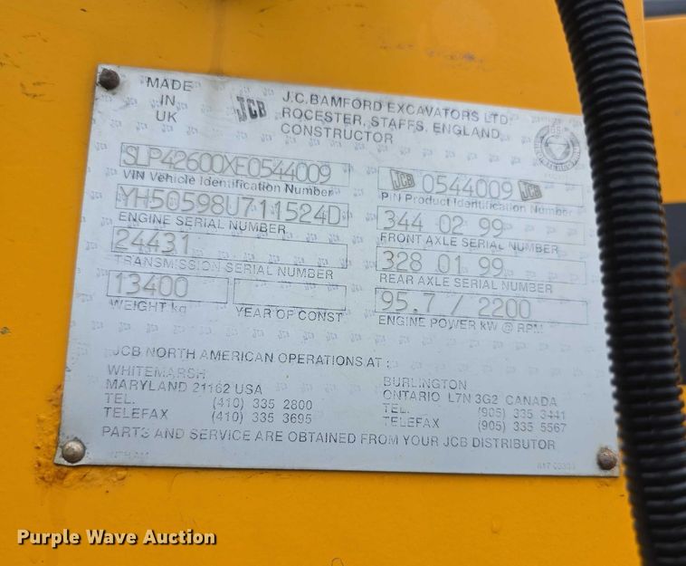 image for item EF3698 1999 JCB 426B wheel loader