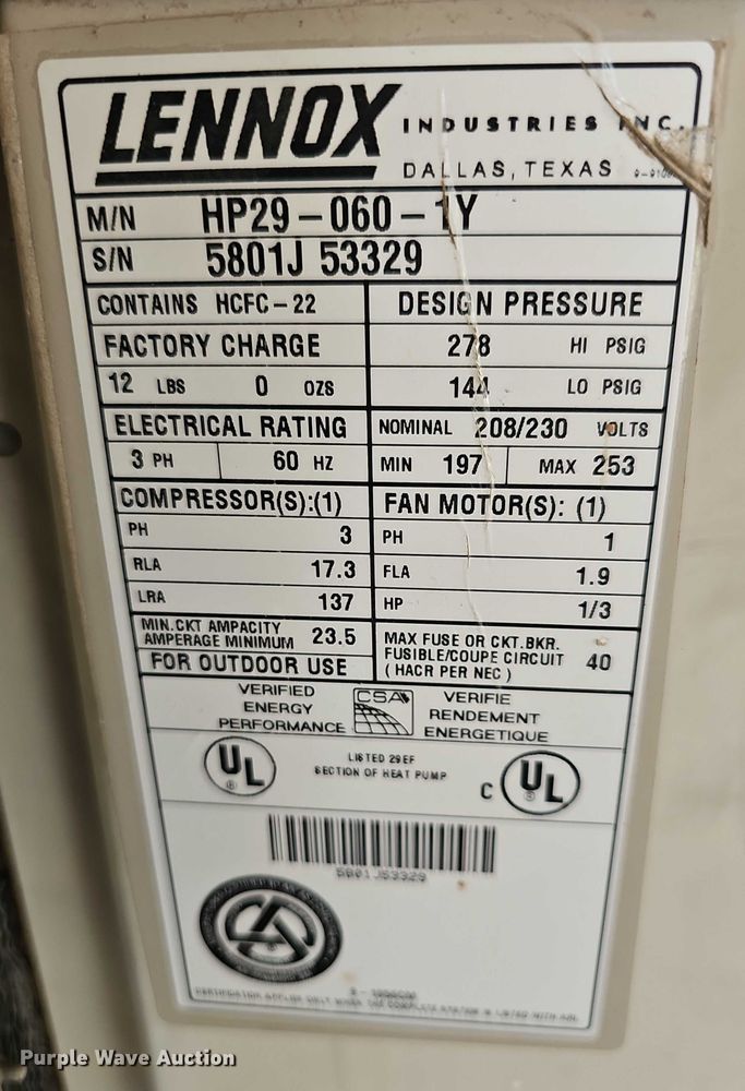 image for item EK5375 (2) Lennox air conditioner units