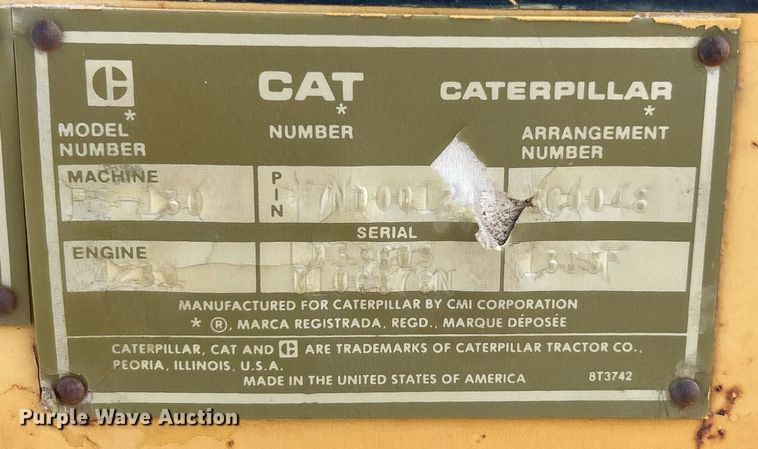 image for item EK8326 1987 Caterpiller PS-130 pneumatic roller