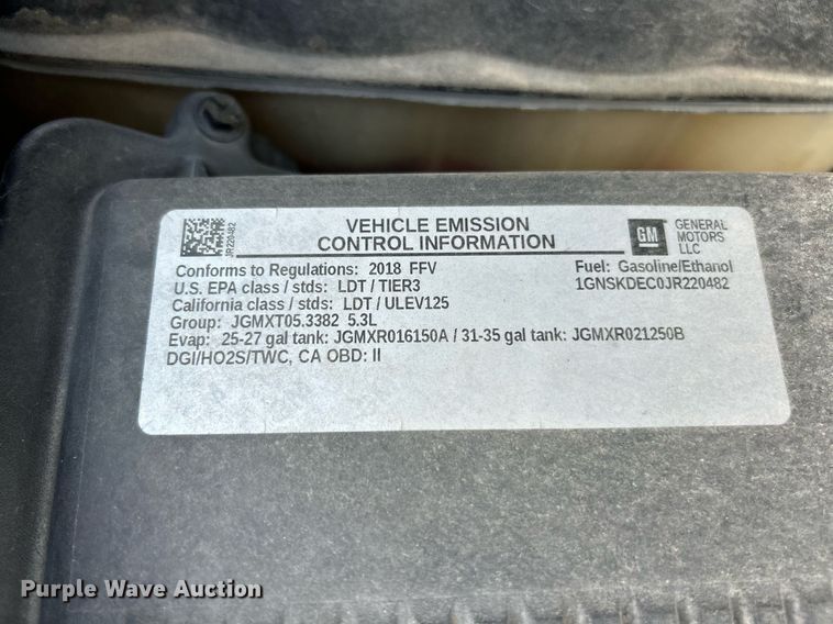 image for item EK8328 2018 Chevrolet Tahoe Police SUV