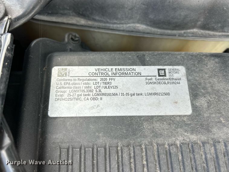 image for item EK8329 2020 Chevrolet Tahoe Police SUV