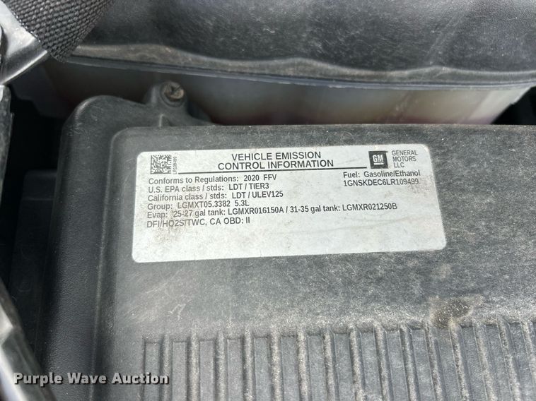 image for item EK8331 2020 Chevrolet Tahoe Police SUV