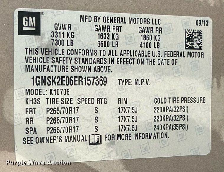 image for item EK8340 2014 Chevrolet Tahoe Police  SUV