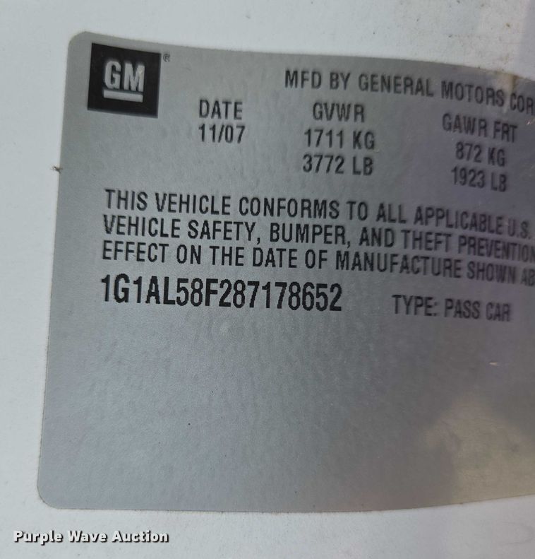 image for item EN8080 2008 Chevrolet Cobalt 