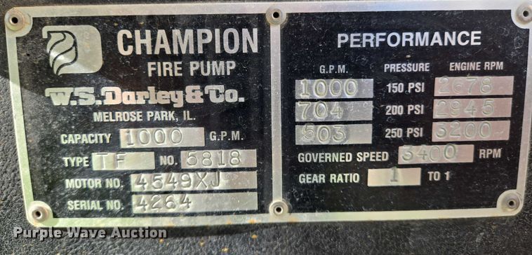 image for item EN8209 1990 Chevrolet C70 pumper fire truck