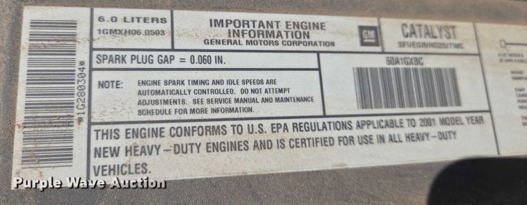 image for item EN8230 2001 Chevrolet  Suburban K2500 SUV