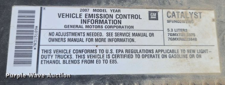 image for item EN8264 2007 Chevrolet Suburban 1500 SUV