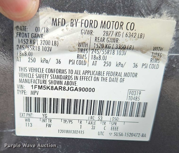 image for item EO4517 2018 Ford Explorer Police Interceptor SUV