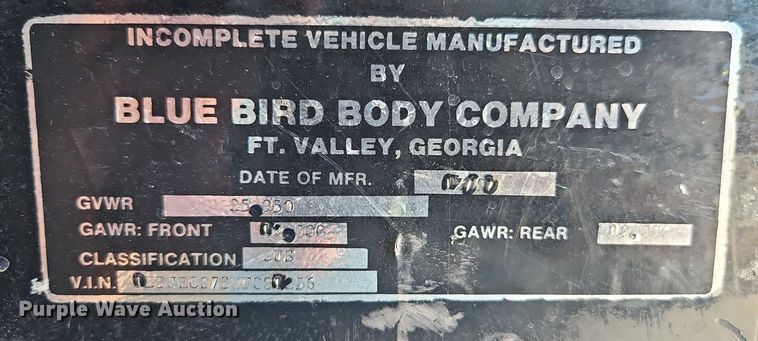 image for item EO4518 1998 Blue Bird F121640 coach bus