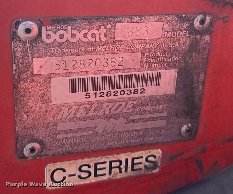 image for item ER2100 1995 Bobcat 853H skid steer loader