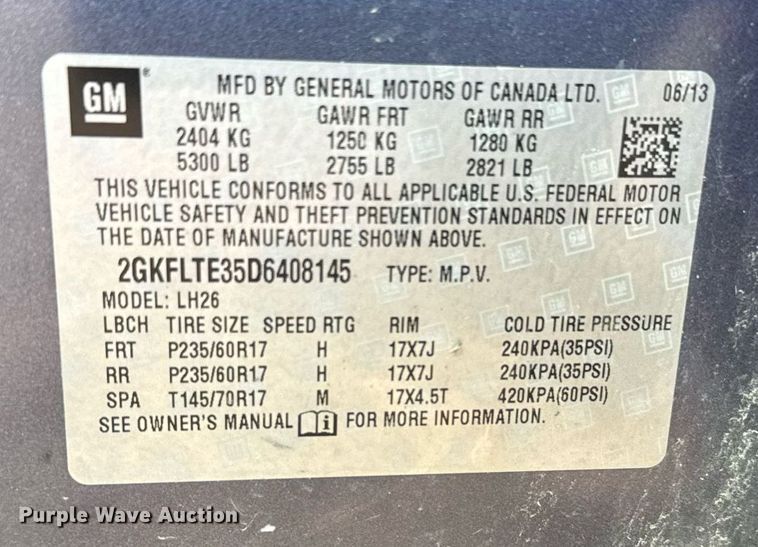 image for item ER2106 2013 GMC Terrian SUV