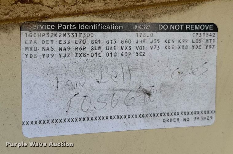 image for item ER2111 1991 Chevrolet P30 delivery truck