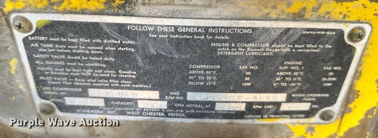 image for item ER2134 1969 Schramn 375 air compressor