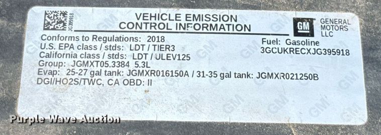 image for item HI9293 2018 Chevrolet Silverado 1500 Crew Cab pickup truck