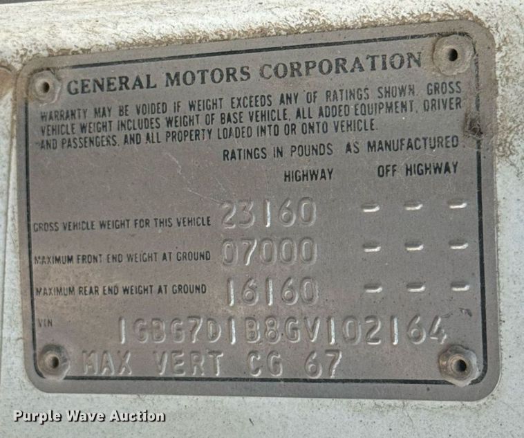 image for item HI9311 1986 Chevrolet C70 dump truck