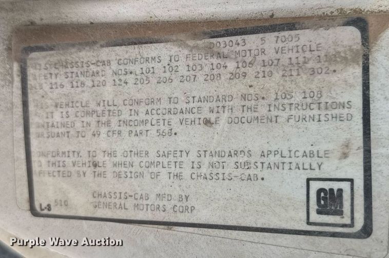 image for item HI9311 1986 Chevrolet C70 dump truck