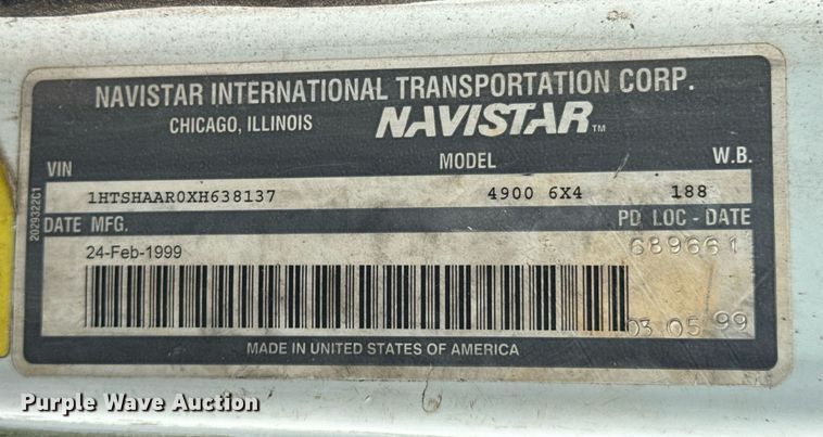 image for item LG9155 1999 International 4900 dump truck