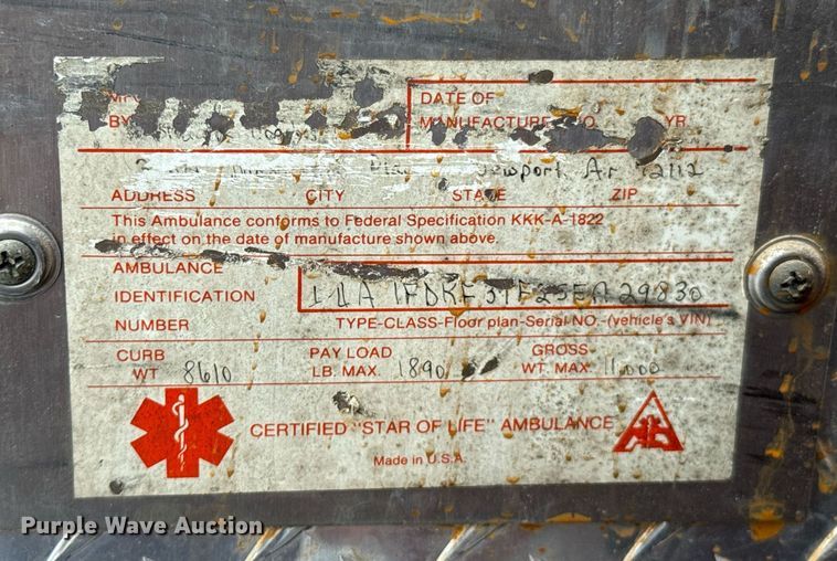 image for item LG9158 1995 Ford F350 ambulance