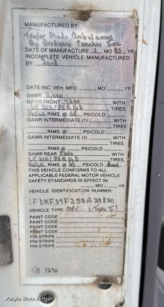 image for item LG9158 1995 Ford F350 ambulance