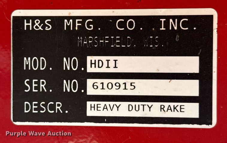 image for item DK6970 H&S Mfg HD II hay rake
