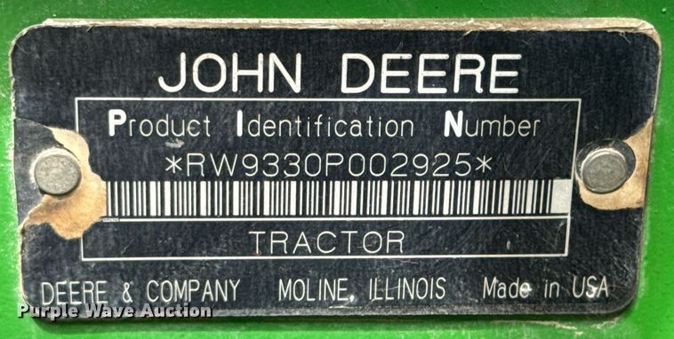 image for item DU9313 2008 John Deere 9330 4WD tractor
