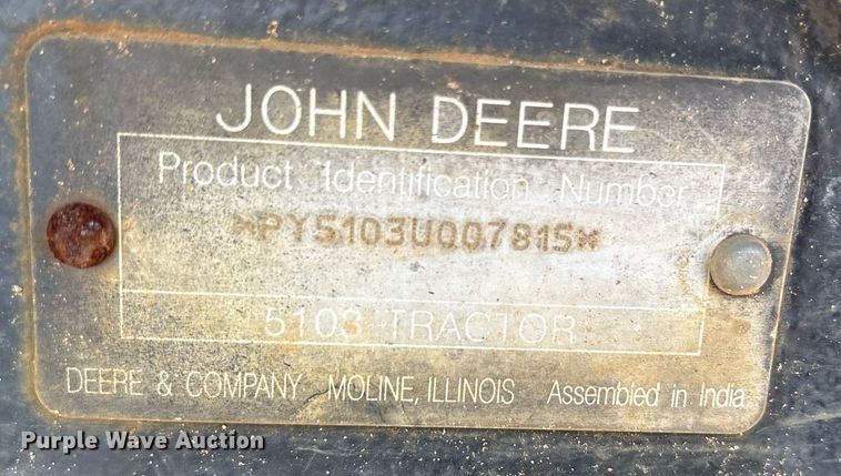 image for item DY0727 2005 John Deere 5103 tractor