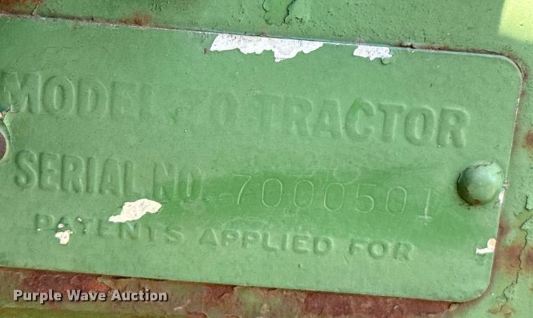 image for item DZ8584 John Deere 70 tractor