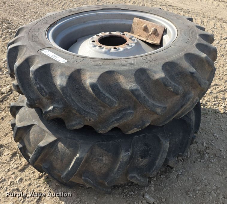 image for item EK5441 (2) 11.2-24 Co-op tires and wheels