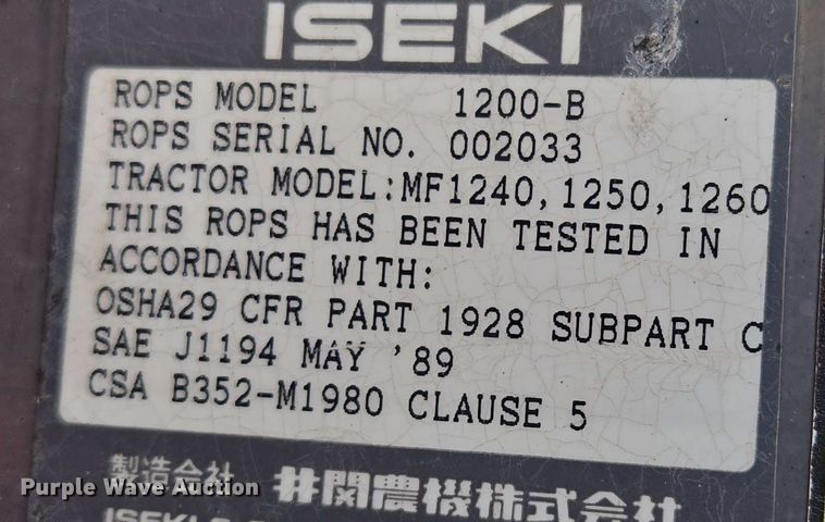 image for item EN3655 1994 Massey Ferguson 1260 MFWD tractor