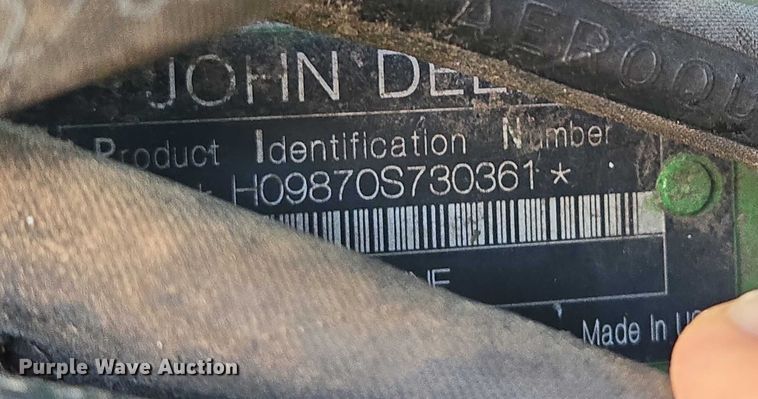 image for item EN8220 2009 John Deere 9870 STS combine