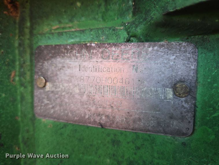 image for item EN8246 1996 John Deere 8770 4WD tractor