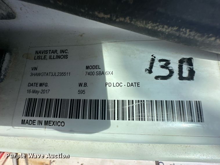 image for item EQ4589 2018 International 7400 feed mixer truck