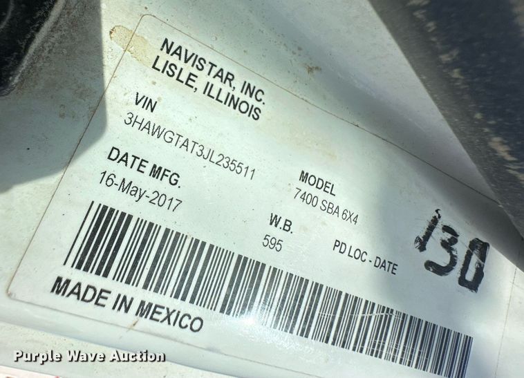 image for item EQ4589 2018 International 7400 feed mixer truck