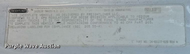 image for item DH8629 2013 Freightliner Business Class M2 box truck