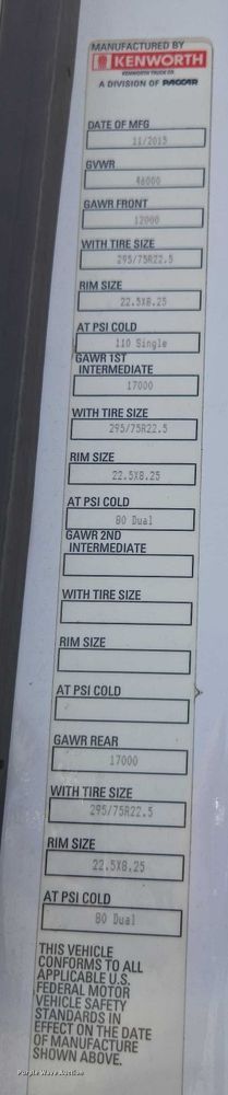 image for item DH8673 2016 Kenworth T880 semi truck